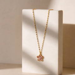 Blush Bloom Pendant Necklace - 18K Gold Plated