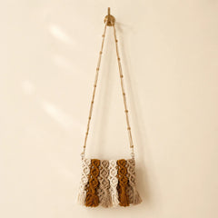 Boho Knot Macrame Tassel Sling Bag