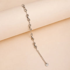 Wave Ball Link Bracelet - Silver 925