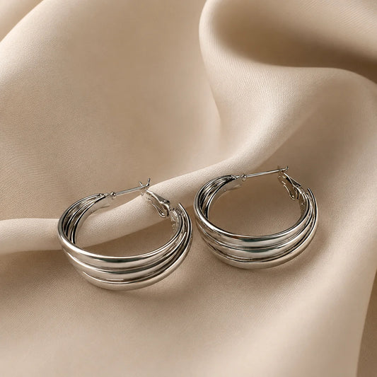 Trinity Layer Hoop Earrings