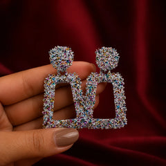 Glitter Geometric Drop Earrings