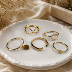 Sweetheart Gold-Tone Ring Combo