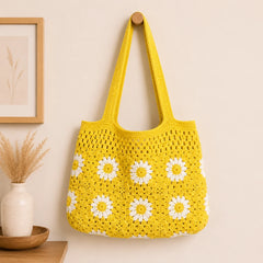 Crochet Light Floral Shoulder Bag