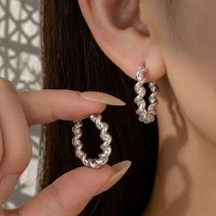 Silver Swirl Drop Earrings