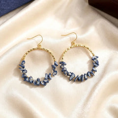 Monochrome Chip Stone Drop Earrings