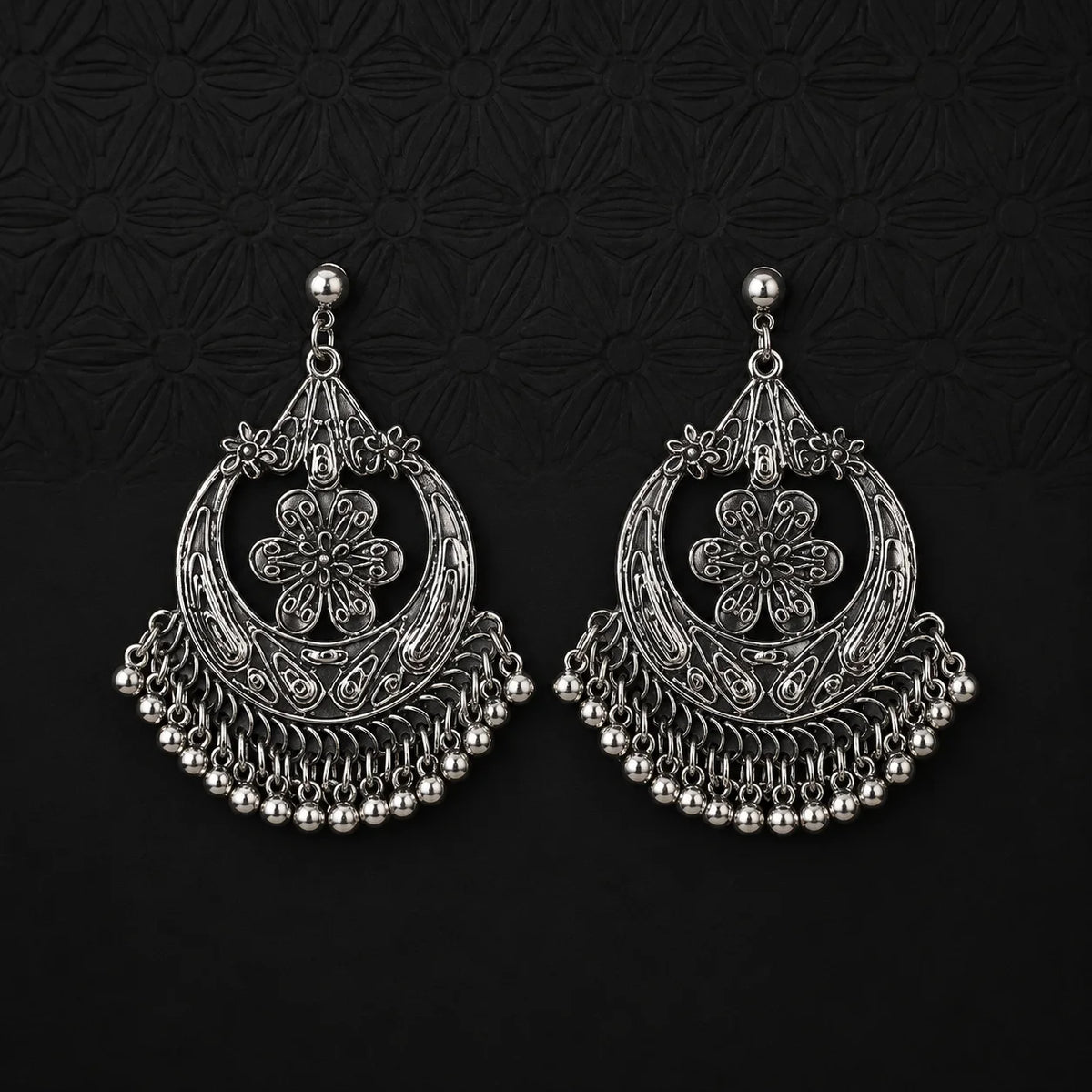 Floral Arch Jhumka Earrings