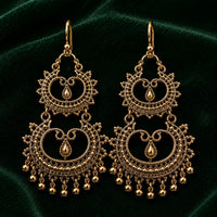 Antique Gold Chandbali Earrings