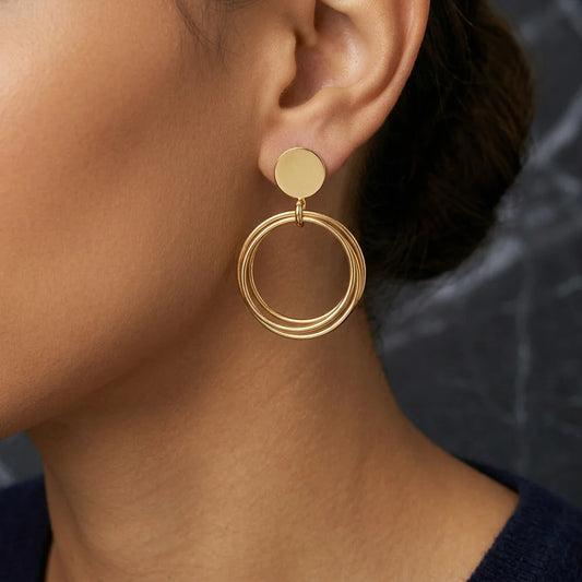 Tripple Circles Dangle Earrings