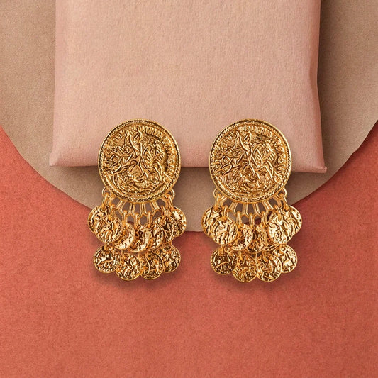 Antique Coin Charm Earrings