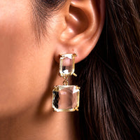Crystal Golden Dangle Earrings