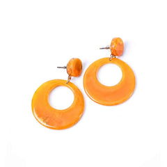 Ochre Yellow Resin Dangle Earrings