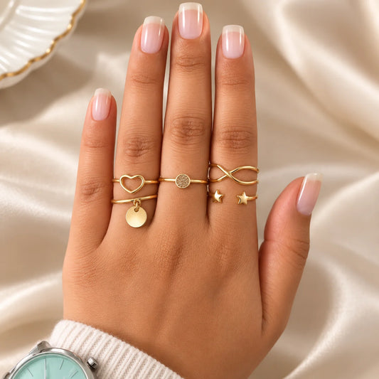 Sweetheart Gold-Tone Ring Combo
