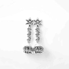 Flower Top Dome Shaped Dangling Jhumka