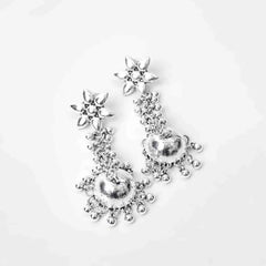 Flower Top Dome Shaped Dangling Jhumka