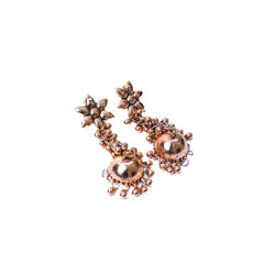 Flower Top Dome Shaped Dangling Jhumka