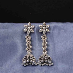 Flower Top Dome Shaped Dangling Jhumka