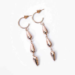 Metallic Layered Drop Dangle Earrings