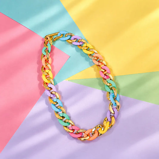 Pastel Curb Chain Necklace