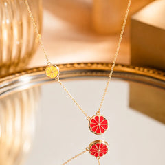 Twin Floral Chain Necklace - 18K Gold Plated