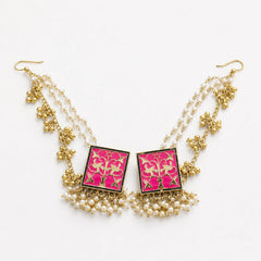Pink Royal Meenakari Earrings