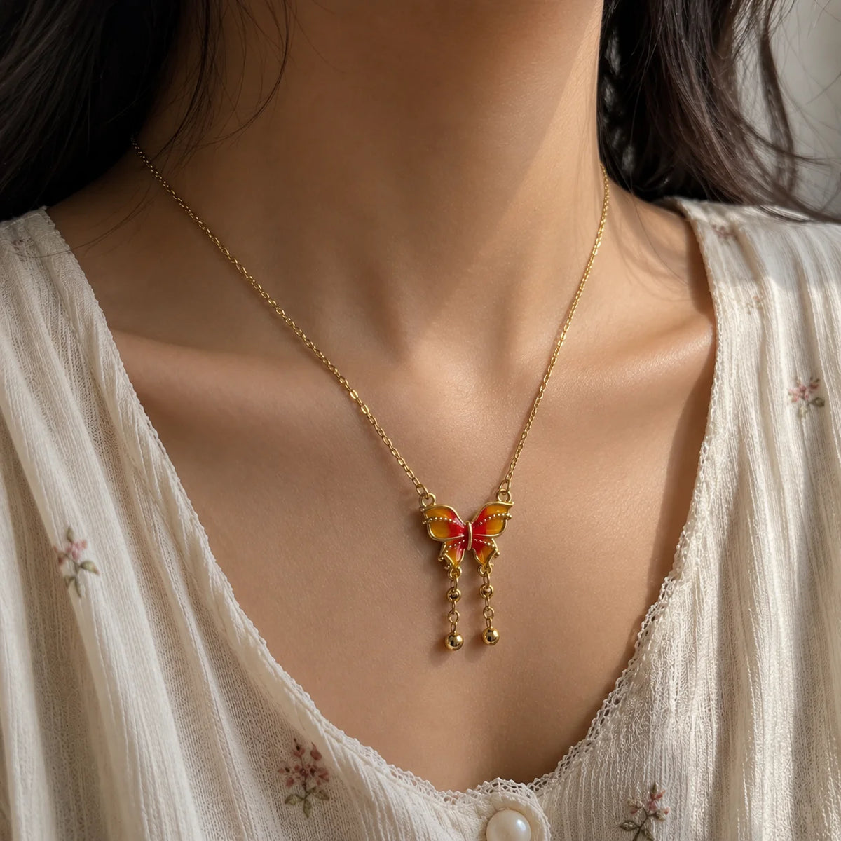 Monarch Glow Pendant Necklace - 18K Gold Plated