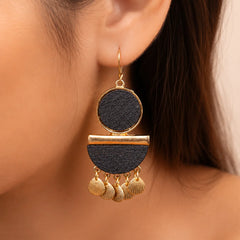 Boho Matte Black Geometric Earrings