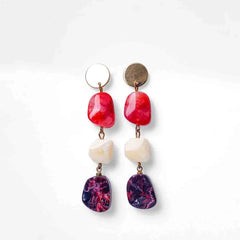 Marble Textured Resin Dangle Earrings