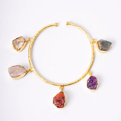 Raw Stone Open Cuff Bracelet