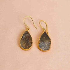 Raw Stone Drop Earrings