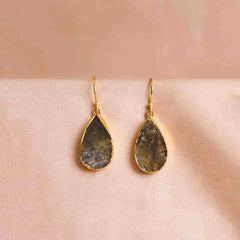 Raw Stone Drop Earrings