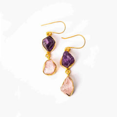 Raw Stone Drop Earrings