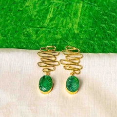 Textured Golden Druzzy Stone Drop Earrings