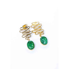 Textured Golden Druzzy Stone Drop Earrings