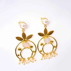 Traditional Filigree Frame Pearl Mogra Earrings