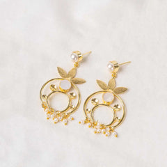 Traditional Filigree Frame Pearl Mogra Earrings