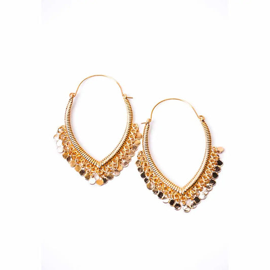 Chevron Coincharm Hoop Earrings