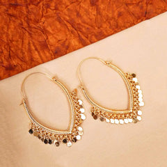 Chevron Coincharm Hoop Earrings