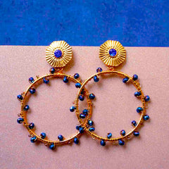 Golden Chic Beaded Round Drop Earrings