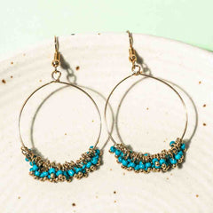 Circular Beaded Hoop Earrings