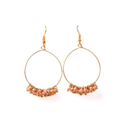 Circular Beaded Hoop Earrings