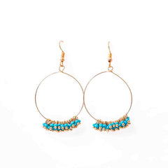 Circular Beaded Hoop Earrings