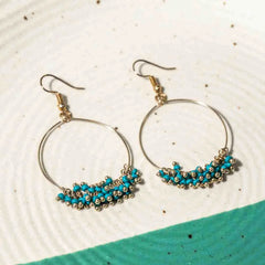 Circular Beaded Hoop Earrings