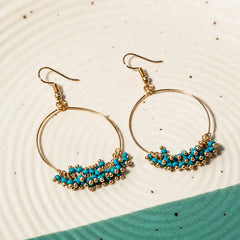 Circular Beaded Hoop Earrings