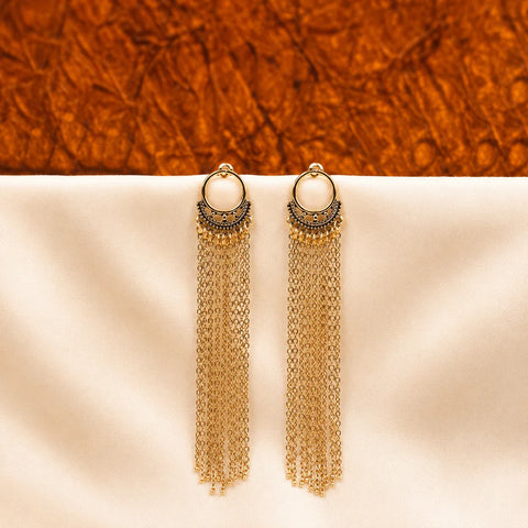 Antique Boho Chain Tassel Dangle Earrings