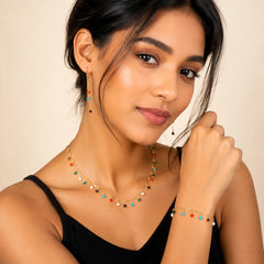 Radient Multicolour Enamel Jewellery Set