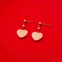 Rose Gold Heart Drop Earrings