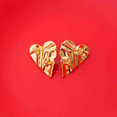 Textured Heart Studs
