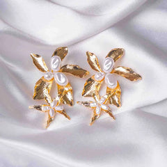 Floral Embellished Pearl Drop Earrings