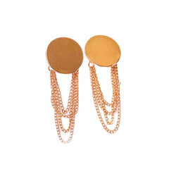 Golden Top Layered Chain Drop Earrings