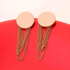 Golden Top Layered Chain Drop Earrings